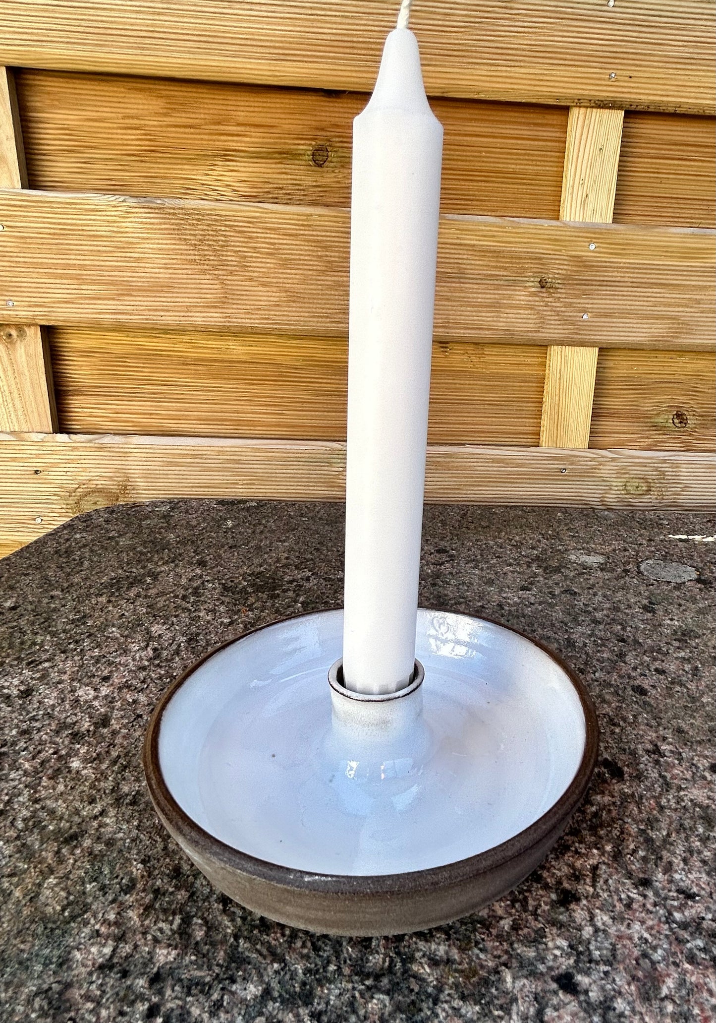 Ljusstake vit/antracitgrå