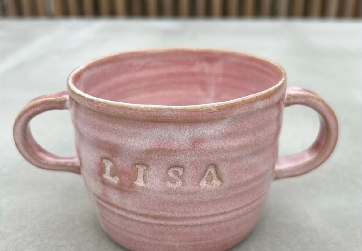 Barnmugg med namn rosa