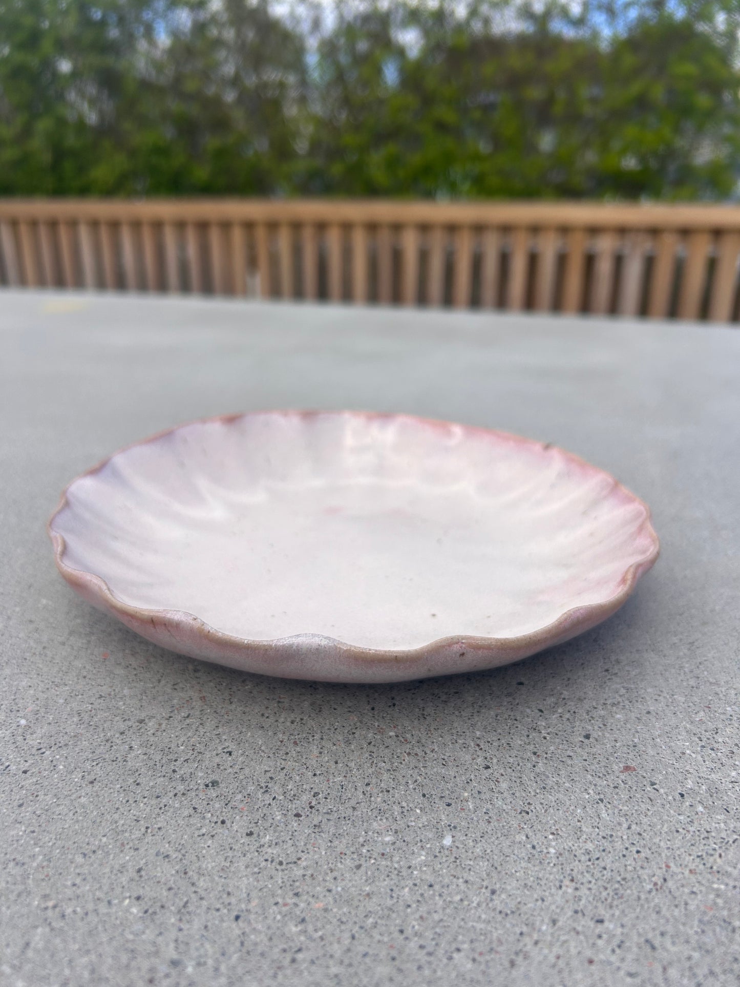 Tallrik Blomma mellanstor rosa